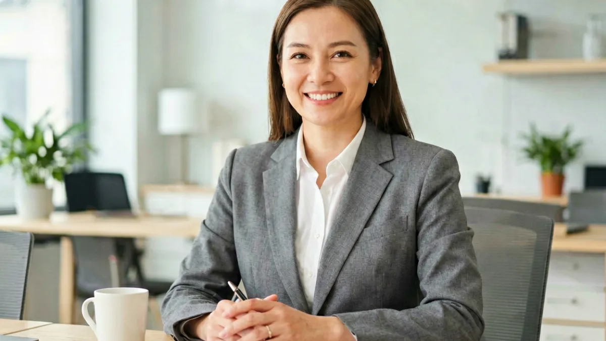 一位女性用户手持手机浏览黄品汇商品列表页面，背景是整洁的家居环境，展示轻松购物的场景